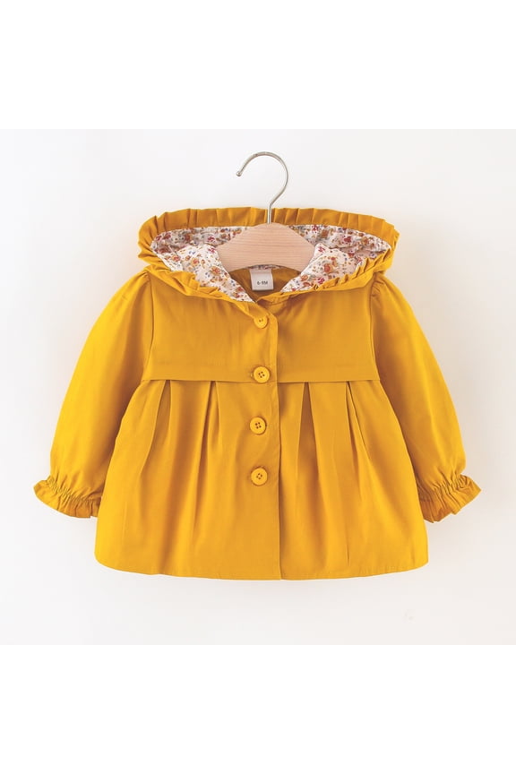 Toddler Casual Spring Fall Hooded Windbreaker Jacket Outwear Coat Baby Girls Size 6-9 Months