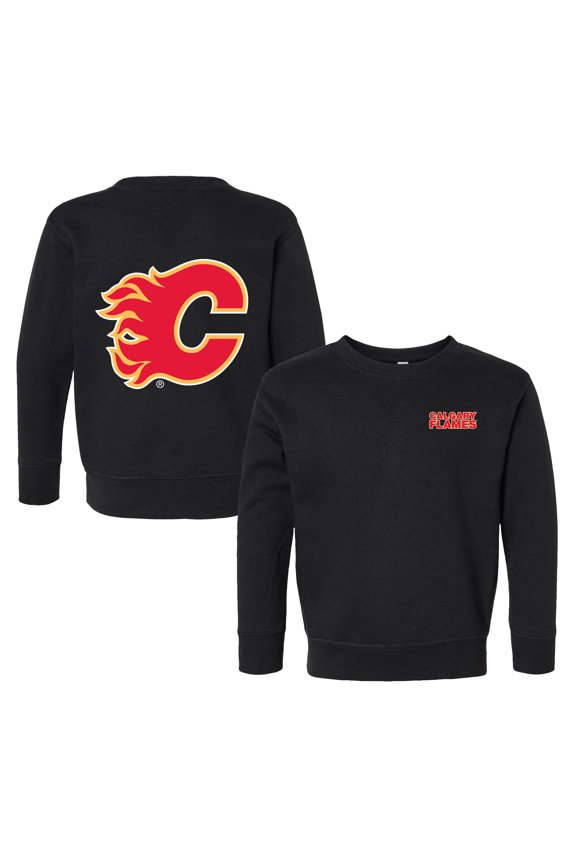 Toddler Chad & Jake Black Calgary Flames Pullover Sweatshirt