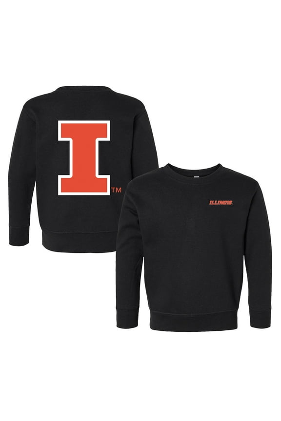 Toddler Chad & Jake Black Illinois Fighting Illini Logo Pullover Sweatshirt