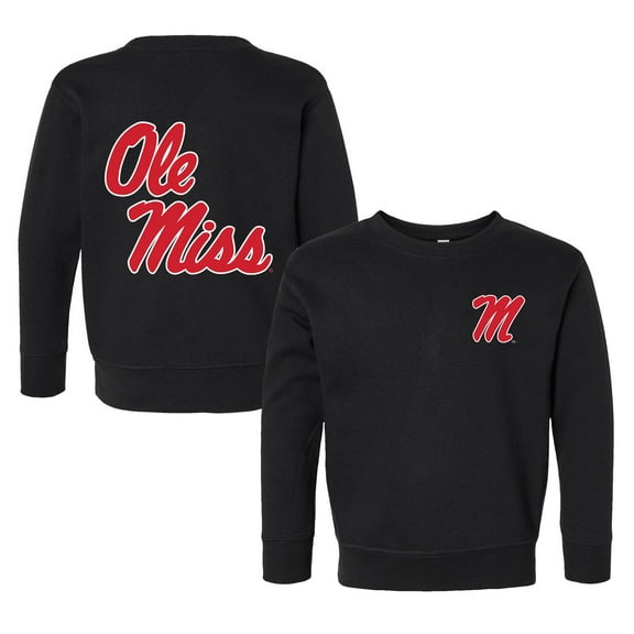 Toddler Chad & Jake Black Ole Miss Rebels Logo Pullover Sweatshirt