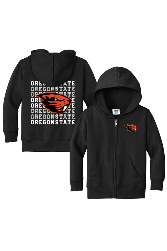Toddler Chad & Jake Black Oregon State Beavers Retro Full-Zip Hoodie