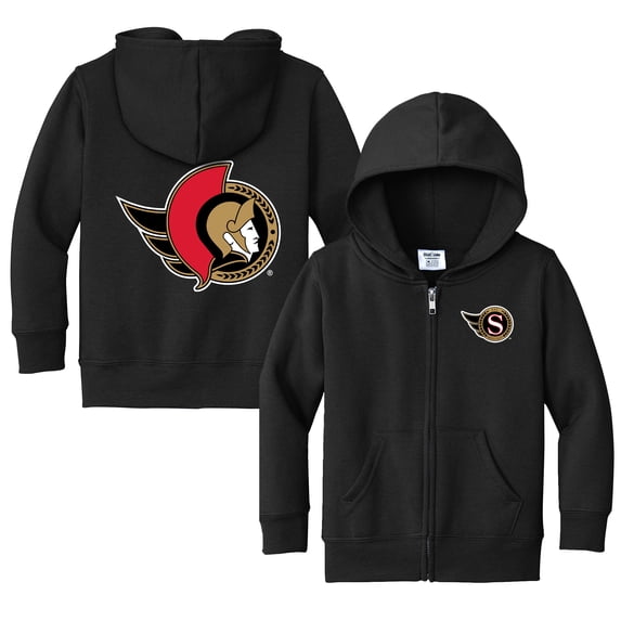 Toddler Chad & Jake Black Ottawa Senators Logo Full-Zip Hoodie Jacket