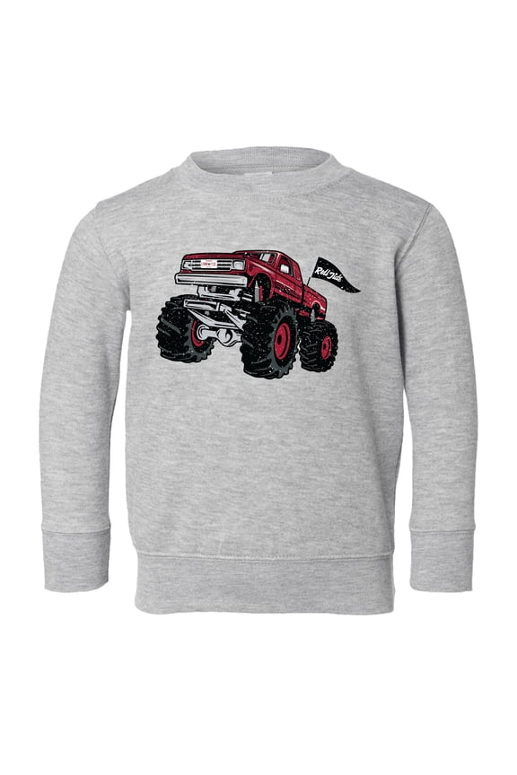 Toddler Chad & Jake Heather Gray Alabama Crimson Tide Monster Truck Sweatshirt