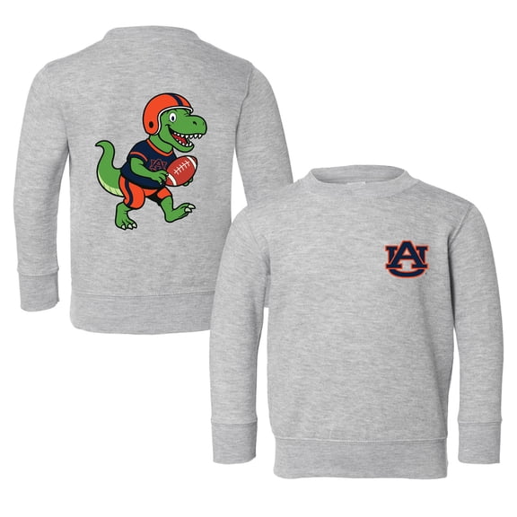Toddler Chad & Jake Heather Gray Auburn Tigers Dinosaur Sweatshirt