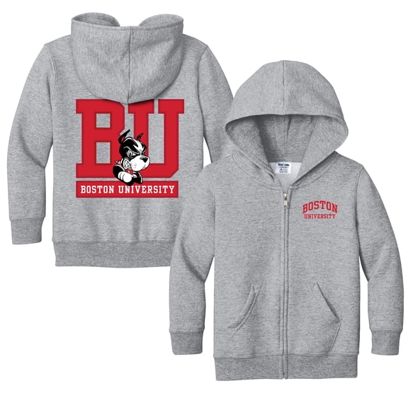 Toddler Chad & Jake Heather Gray Boston University Logo Full-Zip Hoodie Jacket