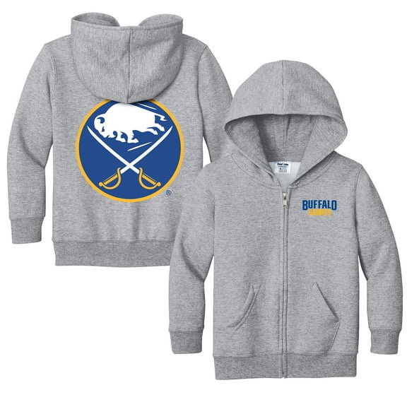 Toddler Chad & Jake Heather Gray Buffalo Sabres Logo Full-Zip Hoodie Jacket