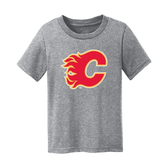 Toddler Chad & Jake Heather Gray Calgary Flames Primary Logo T-Shirt
