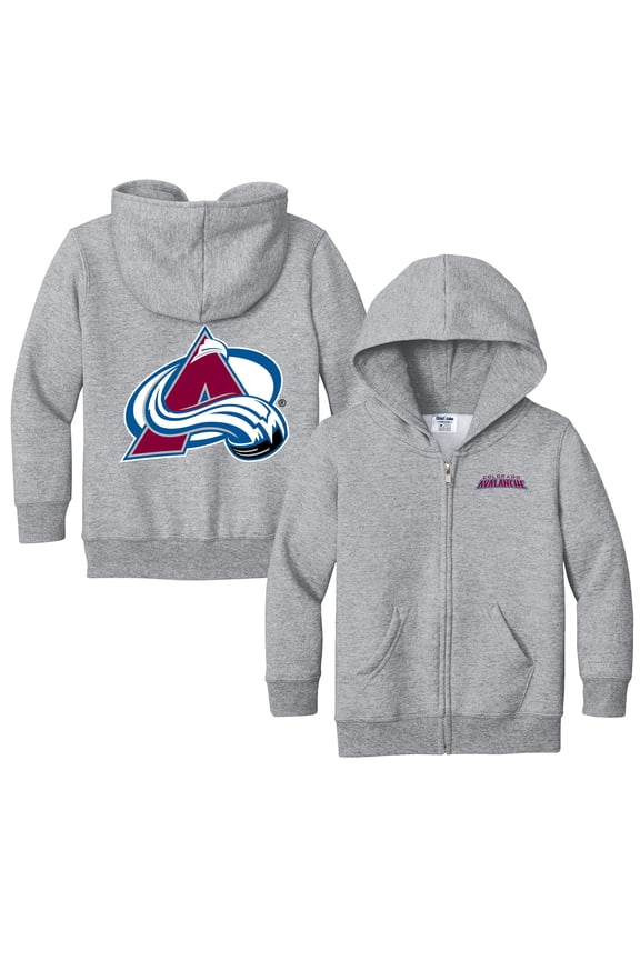 Toddler Chad & Jake Heather Gray Colorado Avalanche Logo Full-Zip Hoodie Jacket