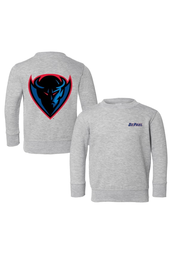 Toddler Chad & Jake Heather Gray DePaul Blue Demons Logo Pullover Sweatshirt