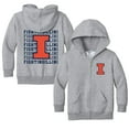 thumbnail image 1 of Toddler Chad & Jake Heather Gray Illinois Fighting Illini Retro Full-Zip Hoodie Sweatshirt, 1 of 1