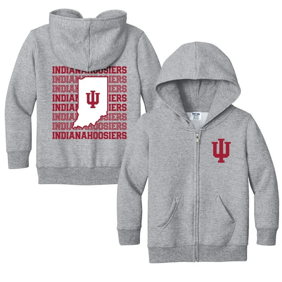 Toddler Chad & Jake Heather Gray Indiana Hoosiers  Retro Full-Zip Hoodie