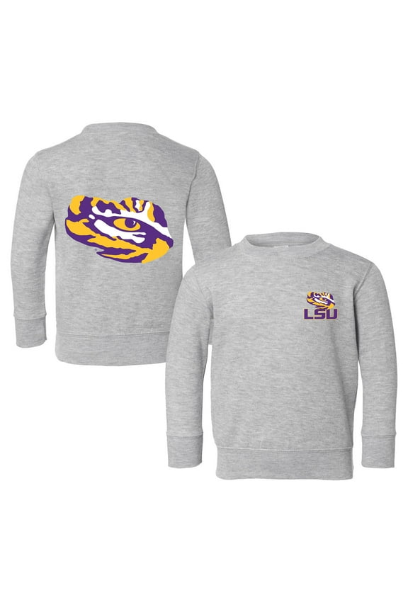 Toddler Chad & Jake Heather Gray LSU Tigers Logo Pullover Sweatshirt