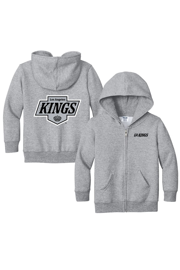 Toddler Chad & Jake Heather Gray Los Angeles Kings Logo Full-Zip Hoodie Jacket