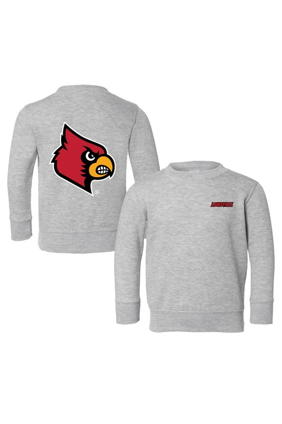 Toddler Chad & Jake Heather Gray Louisville Cardinals Logo Pullover Sweatshirt