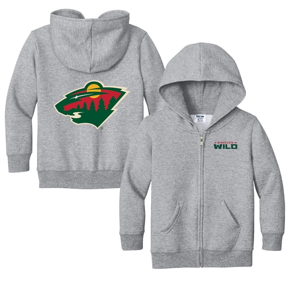Toddler Chad & Jake Heather Gray Minnesota Wild Logo Full-Zip Hoodie Jacket