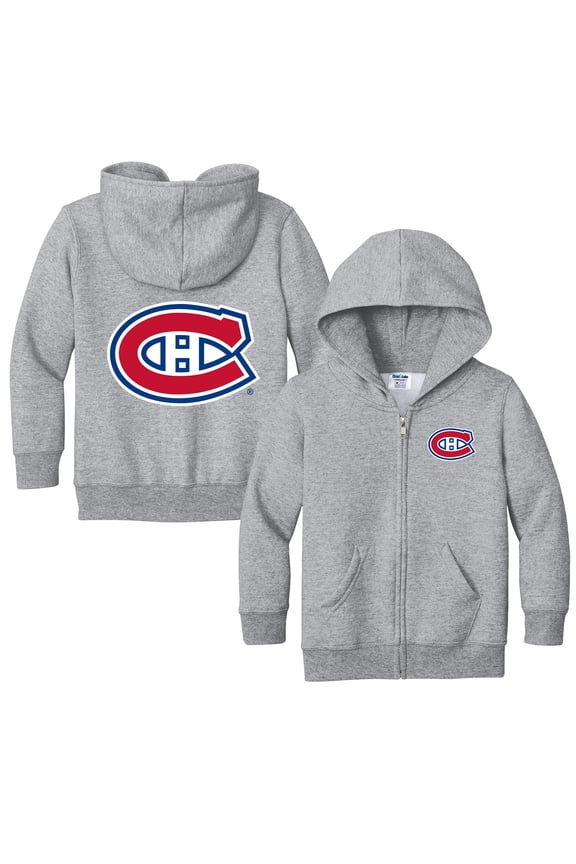 Toddler Chad & Jake Heather Gray Montreal Canadiens Logo Full-Zip Hoodie Jacket