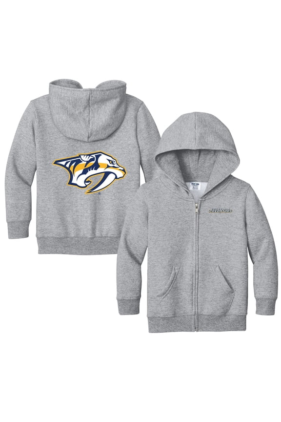 Toddler Chad & Jake Heather Gray Nashville Predators Logo Full-Zip Hoodie Jacket