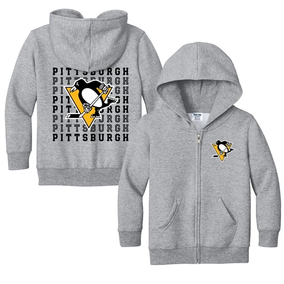 Toddler Chad & Jake Heather Gray Pittsburgh Penguins Full-Zip Retro Sweatshirt