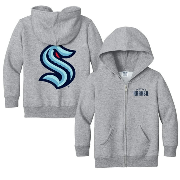 Toddler Chad & Jake Heather Gray Seattle Kraken Logo Full-Zip Hoodie Jacket