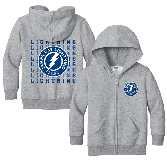 Toddler Chad & Jake Heather Gray Tampa Bay Lightning Full-Zip Retro Sweatshirt