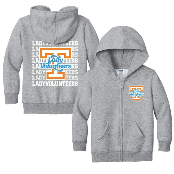 Toddler Chad & Jake Heather Gray Tennessee Volunteers Lady Volunteers Retro Full-Zip Hoodie