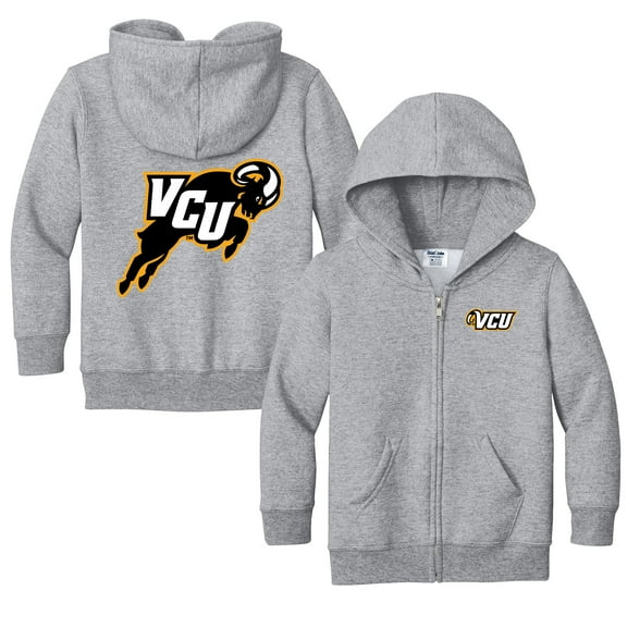 Toddler Chad & Jake Heather Gray VCU Rams Primary Logo Full-Zip Hoodie