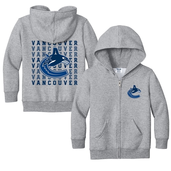 Toddler Chad & Jake Heather Gray Vancouver Canucks Full-Zip Retro Sweatshirt