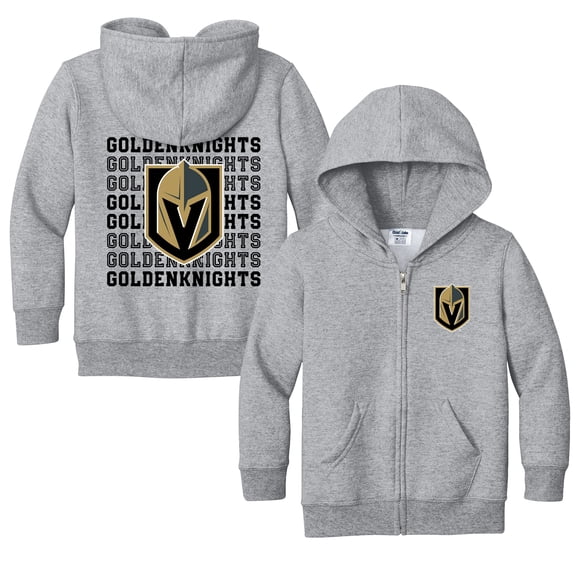 Toddler Chad & Jake Heather Gray Vegas Golden Knights Full-Zip Retro Sweatshirt