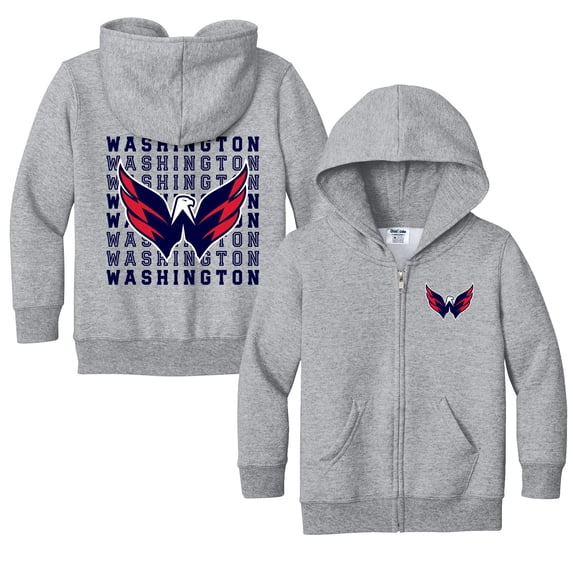 Toddler Chad & Jake Heather Gray Washington Capitals Full-Zip Retro Sweatshirt