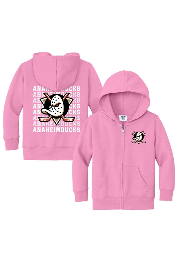 Toddler Chad & Jake Light Pink Anaheim Ducks Full-Zip Retro Hoodie