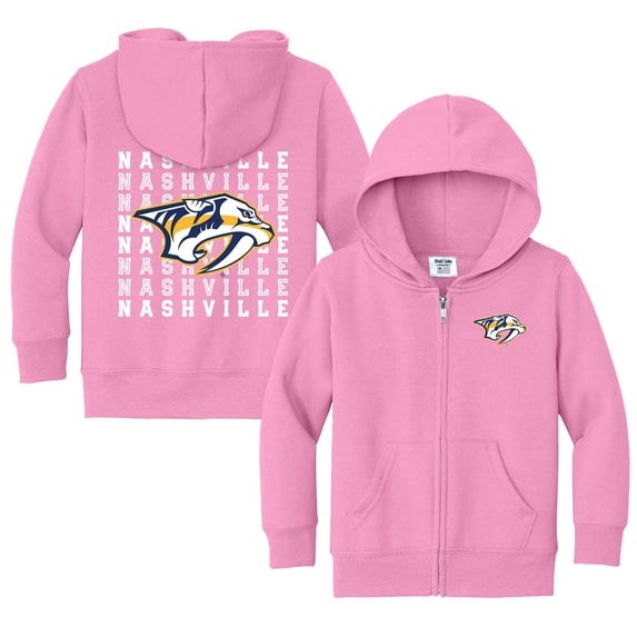 Toddler Chad & Jake Light Pink Nashville Predators Full-Zip Retro Sweatshirt