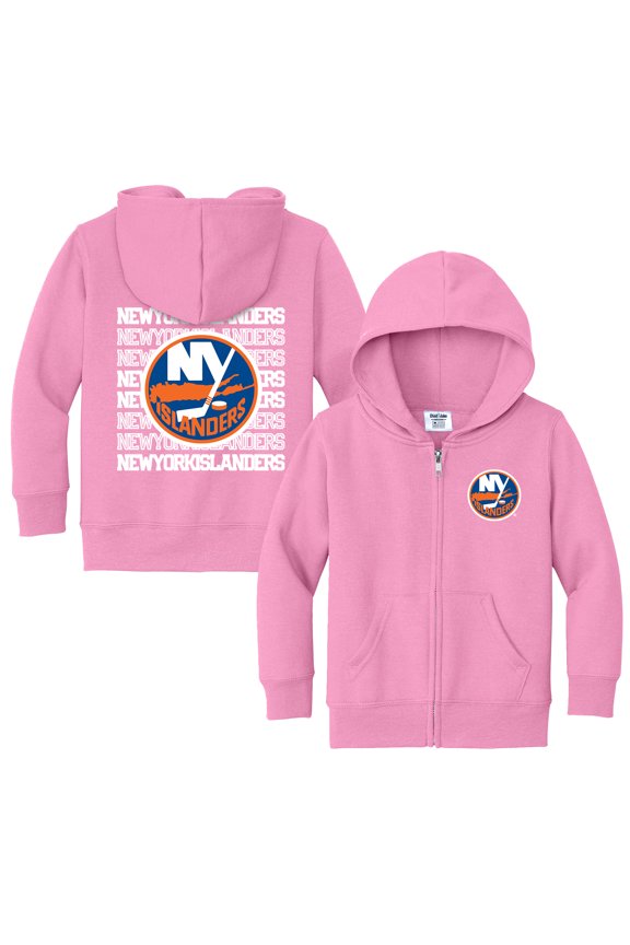 Toddler Chad & Jake Light Pink New York Islanders Full-Zip Retro Hoodie
