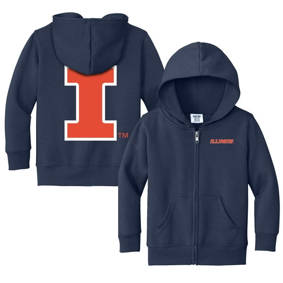 Toddler Chad & Jake Navy Illinois Fighting Illini Logo Full-Zip Hoodie Jacket