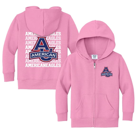 Toddler Chad & Jake Pink American University Eagles Retro Full-Zip Hoodie Sweatshirt