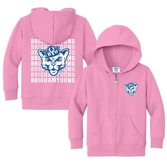 Toddler Chad & Jake Pink BYU Cougars Retro Full-Zip Hoodie