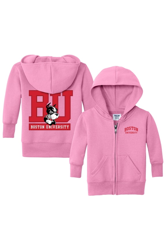 Toddler Chad & Jake Pink Boston University Logo Full-Zip Hoodie Jacket