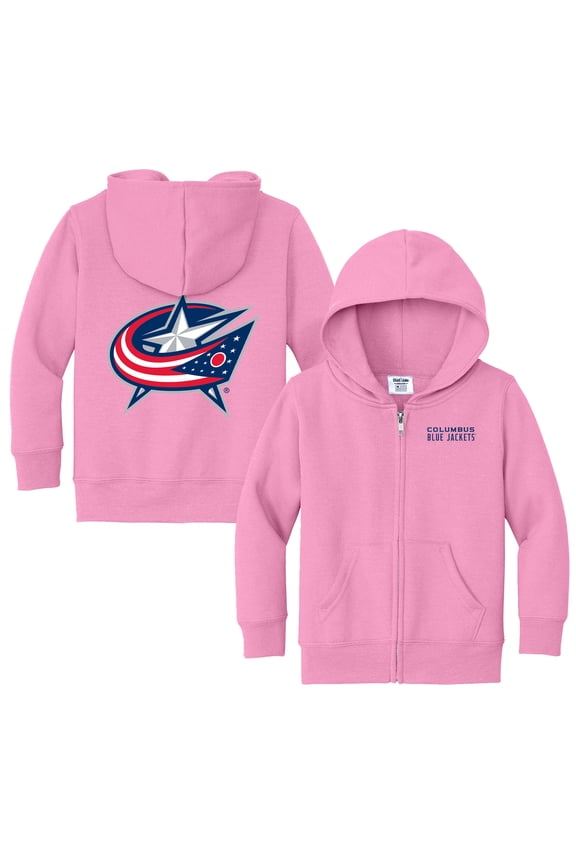 Toddler Chad & Jake Pink Columbus Blue Jackets Logo Full-Zip Hoodie Jacket