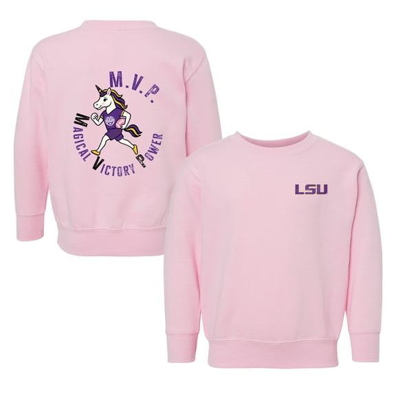 Toddler Chad & Jake Pink LSU Tigers Unicorn Sweatshirt