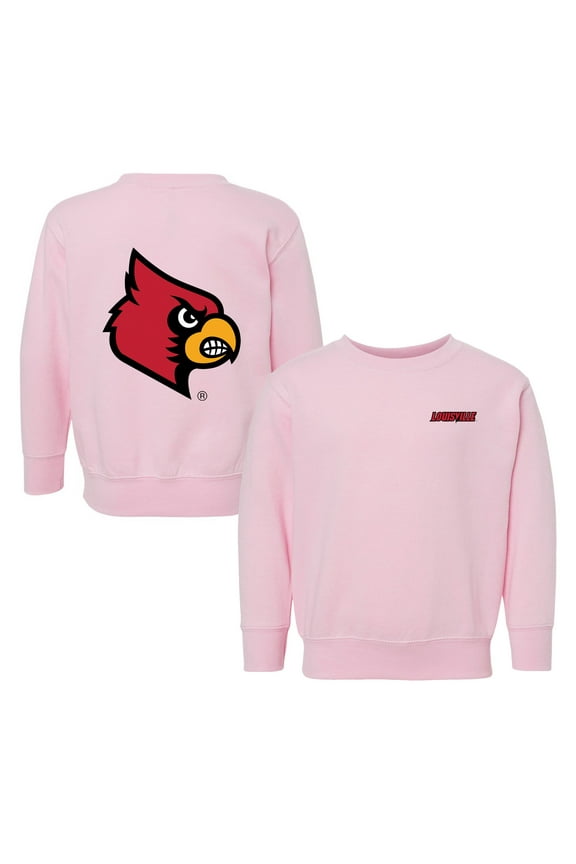 Toddler Chad & Jake Pink Louisville Cardinals Logo Pullover Sweatshirt