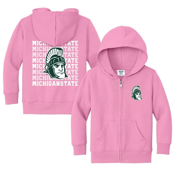 Toddler Chad & Jake Pink Michigan State Spartans Retro Full-Zip Hoodie