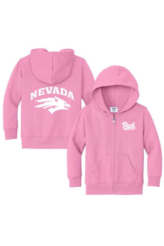 Toddler Chad & Jake Pink Nevada Wolf Pack Primary Logo Full-Zip Hoodie