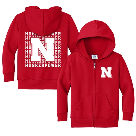 Toddler Chad & Jake Red Nebraska Huskers Retro Full-Zip Hoodie