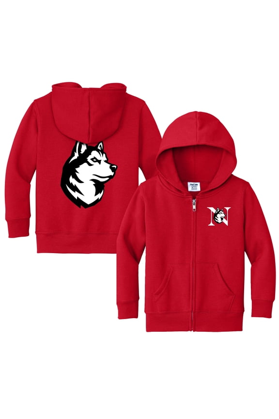 Toddler Chad & Jake Red Northeastern Huskies Primary Logo Full-Zip Hoodie