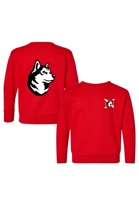 Toddler Chad & Jake Red Northeastern Huskies Primary Logo Pullover Sweatshirt