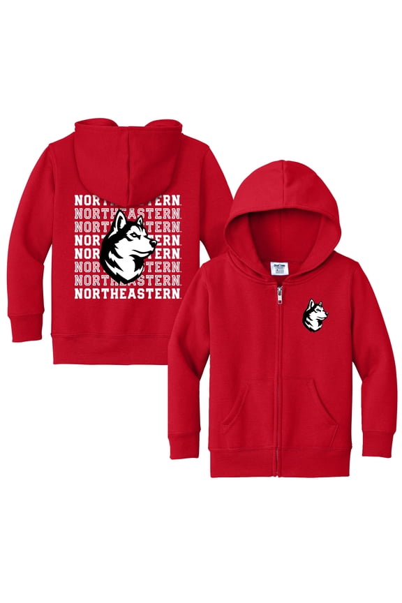Toddler Chad & Jake Red Northeastern Huskies Retro Full-Zip Hoodie