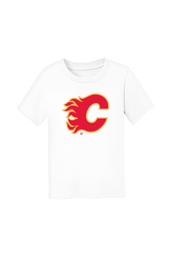 Toddler Chad & Jake White Calgary Flames Primary Logo T-Shirt