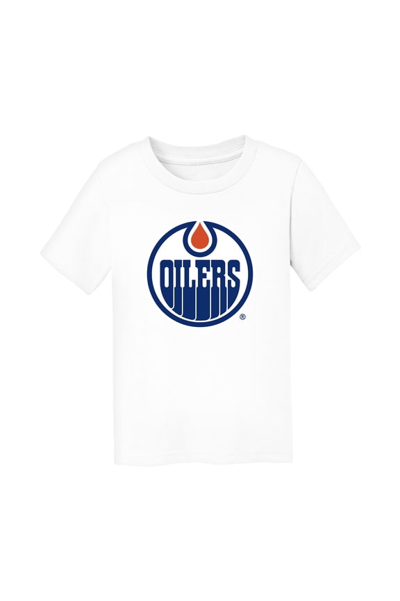 Toddler Chad & Jake White Edmonton Oilers Primary Logo T-Shirt
