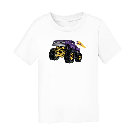 Toddler Chad & Jake White LSU Tigers Monster Truck T-Shirt