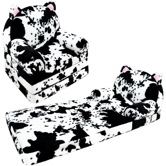 Toddler Chair Plush with Removable Cover, Kids Sofa Bed to Lounger