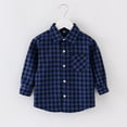 thumbnail image 1 of Toddler Christmas Gifts Juebong Toddler Shirt Jacket Plaid Long Sleeve Lapel Button Jacket Kids Boys Girls Shirts Coats Fall Tops,Blue,4-5 Years, 1 of 5